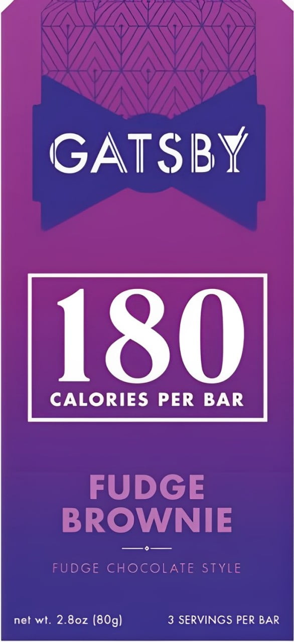 Gatsby Fudge Brownie Chocolate Bar, Low Sugar, Dairy-Free, 2.8 oz