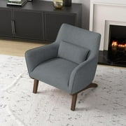 Gatsby Mid Century Modern Furniture Style Dark Gray Fabric Accent Armchair