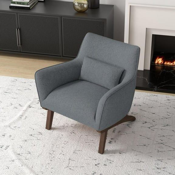 Gatsby Mid Century Modern Furniture Style Dark Gray Fabric Accent Armchair