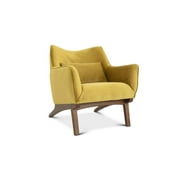 Gatsby Mid-Century Modern Tight Back Velvet Upholstered Armchair in Gold