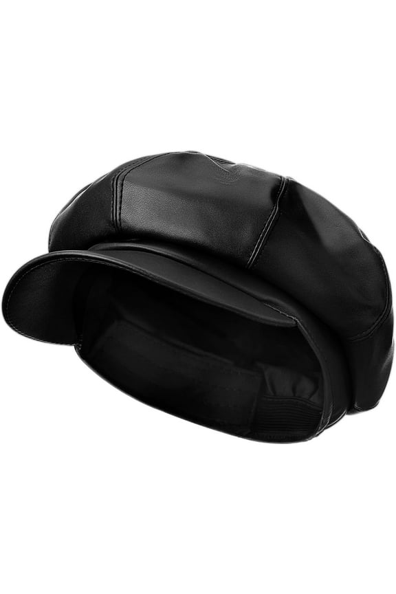 Gatsby Newsboy Caps for Women 8 Panel PU Leather Apple Cap Vintage Beret Hat Gatsbie Cap for Women Girls Gift