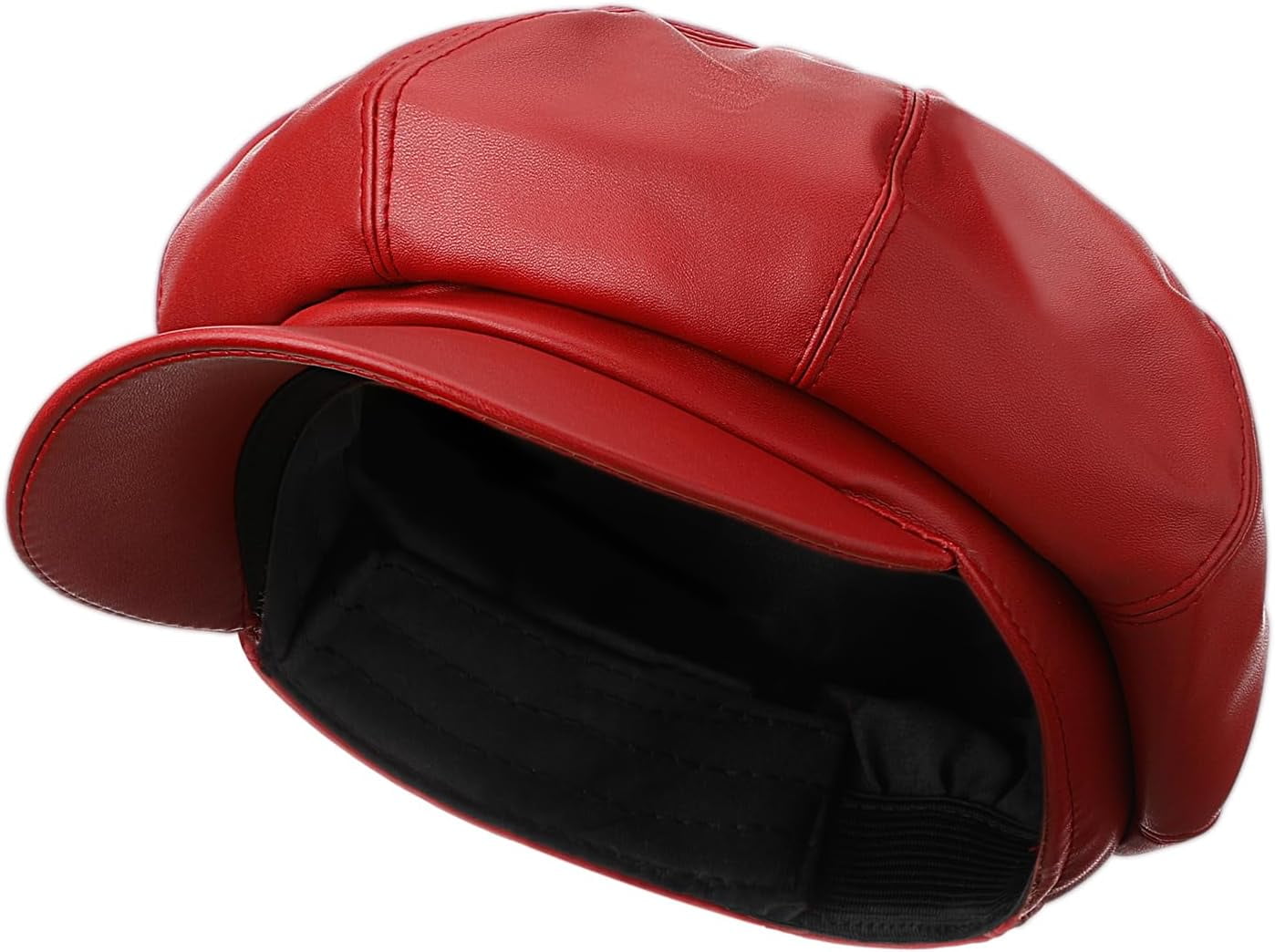 Gatsby Newsboy Caps for Women 8 Panel PU Leather Apple Cap Vintage