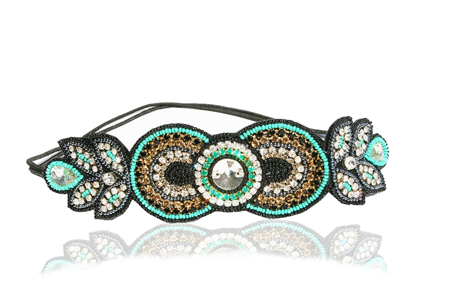 Rhinestone Headband - Elastic Stretch Amazon.com : KC Republic Urban Gypsy Grey Rhinestone  main image 4