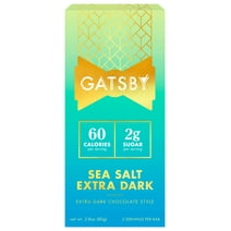 Gatsby Sea Salt Extra Dark Chocolate Bar, Low-Sugar, Dairy-Free, 2.8 oz