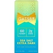 Gatsby Sea Salt Extra Dark Chocolate Bar, Low-Sugar, Dairy-Free, 2.8 oz