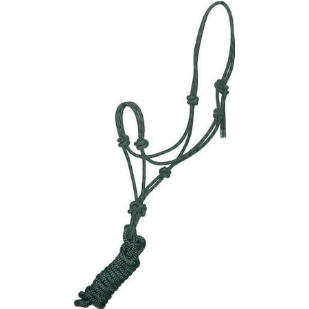 Gatsby 5-111125 Classic Cowboy Rope Halter with Lead, Beige & Black - Horse
