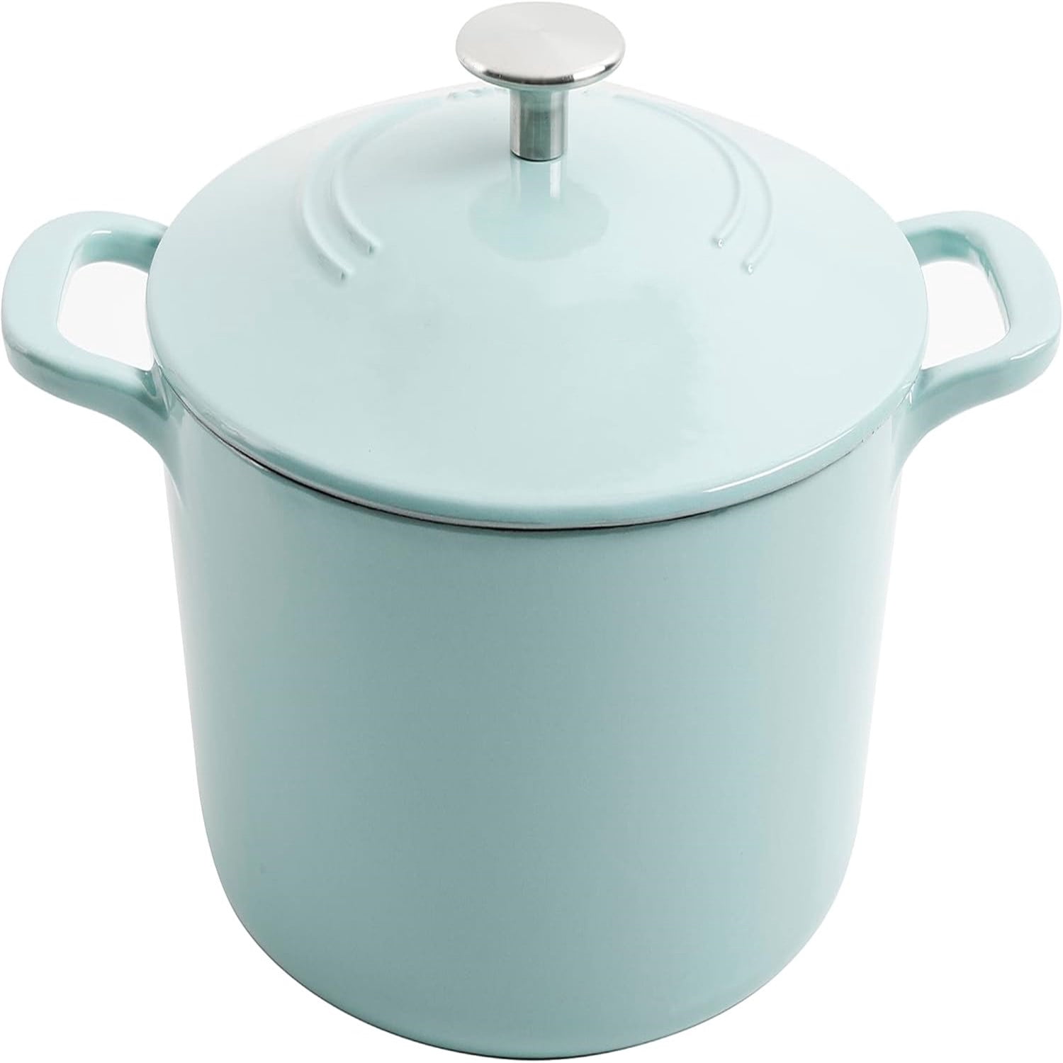 Gatwick 7 QT Enamel Cast Iron Dutch Oven Pot with Lid, Martha Blue