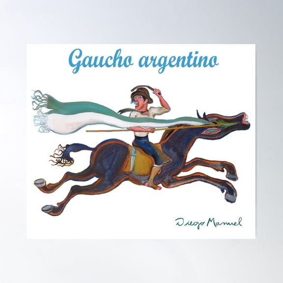 Gaucho Argentino Poster Wall Art, Modern Wall Decor For Living Room Bedroom, 24x36 UNFRAMED