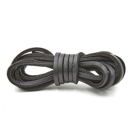 Gaucho Goods (72)" Flat Leather Laces Braided Cord (3mm) - Black (2 Pack)