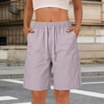 thumbnail image 1 of Gaucho Pants for Women Only Moment Women's Summer Shorts Flat Cloth Comfy Drawstring Shorts for Casual Lounge Sport Athletic with Pockets Light Violet,M, 1 of 8