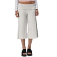 thumbnail image 1 of Gaucho Pants for Women Fold Over Flowy Capri Pants Wide Leg Low Rise Yoga Capris Foldover Cropped Leggings Summer, M, 1 of 6