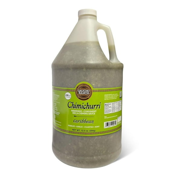 Gaucho Ranch Caribbean Chimichurri Flavor Blend | Herb-Infused Seasoning with Organic Parsley & Mint, Vegan Marinara Sauce Alternative 1 Gallon