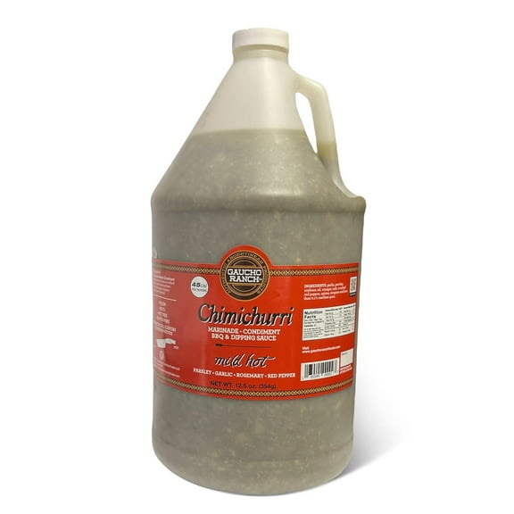 Gaucho Ranch Mild Hot Chimichurri Sauce, 1 Gallon - Zesty, Gluten-Free, Vegan, Organic Herbs