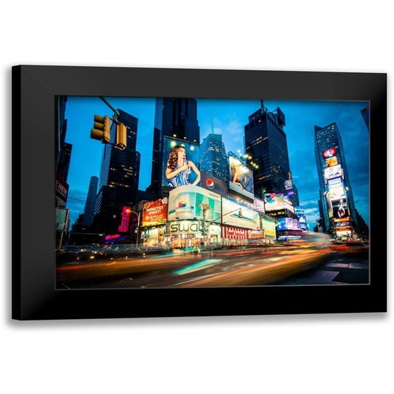 Gaudet, Guilliame 18x13 Black Modern Framed Museum Art Print Titled - Times Square Rays of Light III
