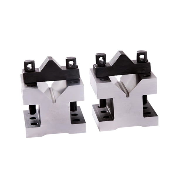 Gauge Block, V-Block Ground Pair with Clamp Set Precision Matched Pair Precise 35x35x30mm 90Machinist Multi-use Gauge Gage Tool ,Solid