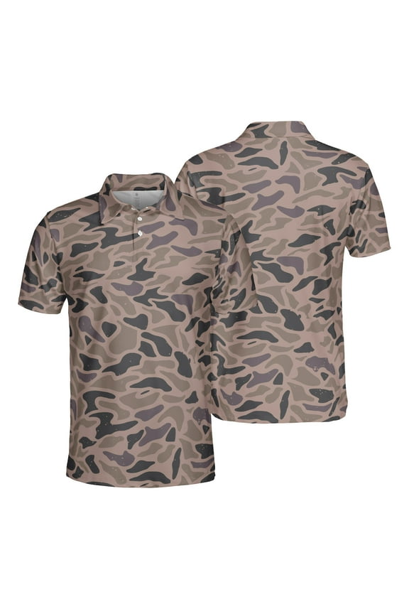 Gauge Camouflage Polo Shirt for Men Short Sleeve Outdoors Fishing Hunting