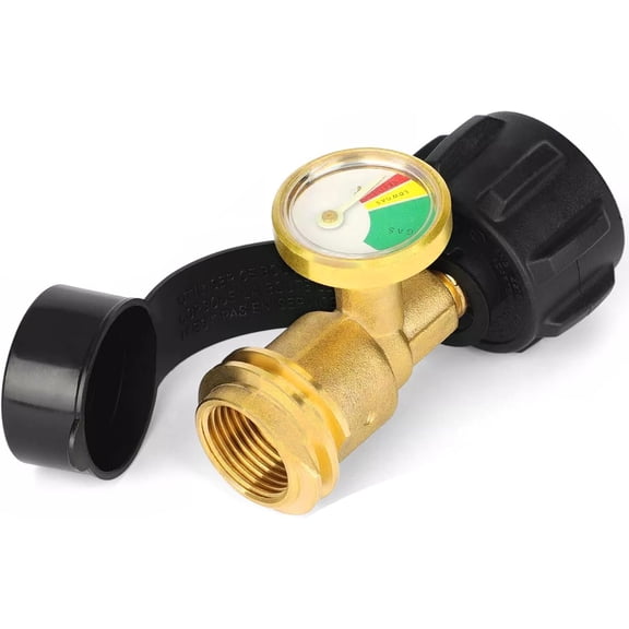 Gauge Level , Gas Gauge for LP 5LB-40LB with QCC1/Type, Leak Detector for BBQ Gas Grill, RV Camper Accessories, Heater, Application, 1 Pack