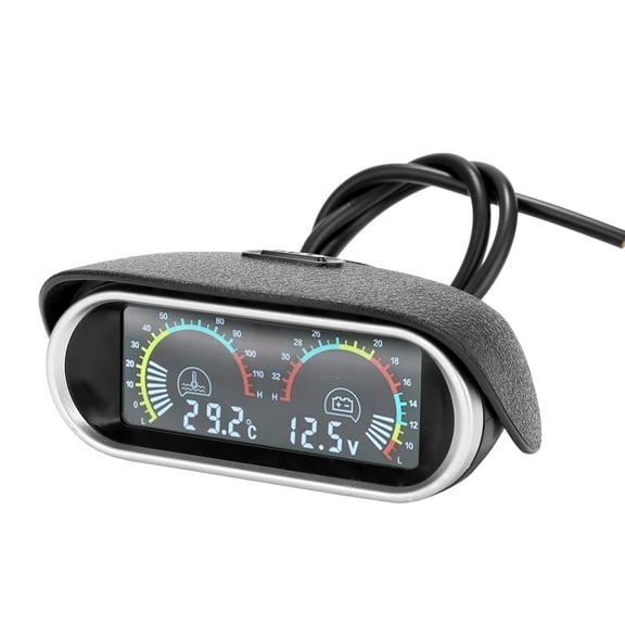 Gauge,Universal 12.0v/24v Lcd Water Temperature Meter 12.0v/24v Lcd Liquid 2 In 1 In 1 Universal Meter Voltmeter Car Water Temperature Car Oil Fuel Qudai Oil Fuel Meter Qahm