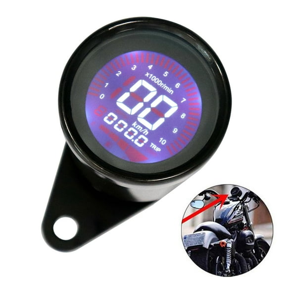 Gaugelcd Universal 12V Motorcycle Instrument Modified Digital Motorbike Speedometer Tachometer Gauge LCD Display 7 Colors0-1000RPM 0-199KM/H