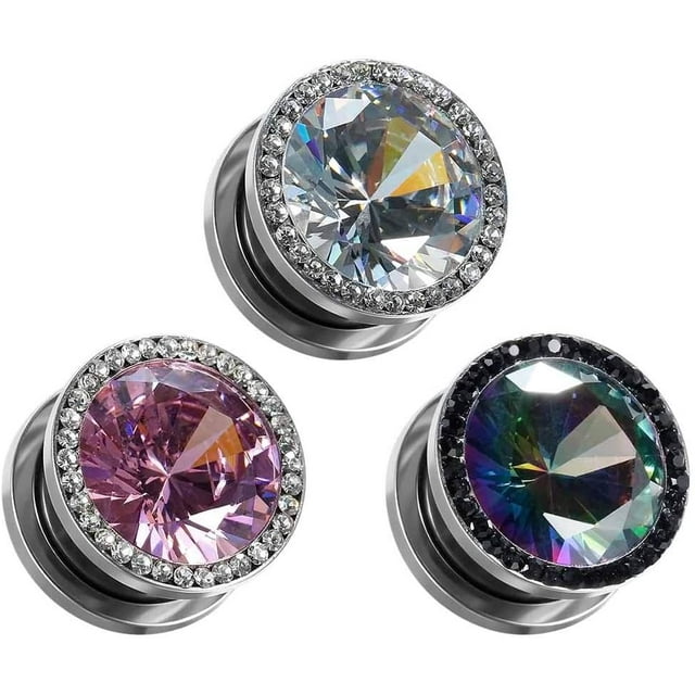 Gauges For Ears Plugs and Tunnels Piercing Earrings Crystal With Zircon