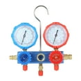 thumbnail image 1 of Gauges Manifold Gauge Set for R410A R22 R134a R404A Refrigerant 3 Way Household Safety Valves 3 Hoses Adapters ,Wide Use, 1 of 7