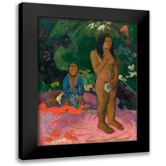 Gauguin, Paul 11x14 Black Modern Framed Museum Art Print Titled - Words of the Devil