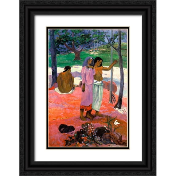Gauguin, Paul 11x14 Black Ornate Wood Framed with Double Matting Museum Art Print Titled - The Call