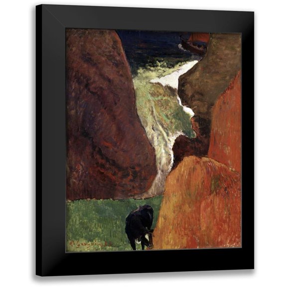 Gauguin, Paul 12x14 Black Modern Framed Museum Art Print Titled - Above the Abyss Au Dessus du Gouffre