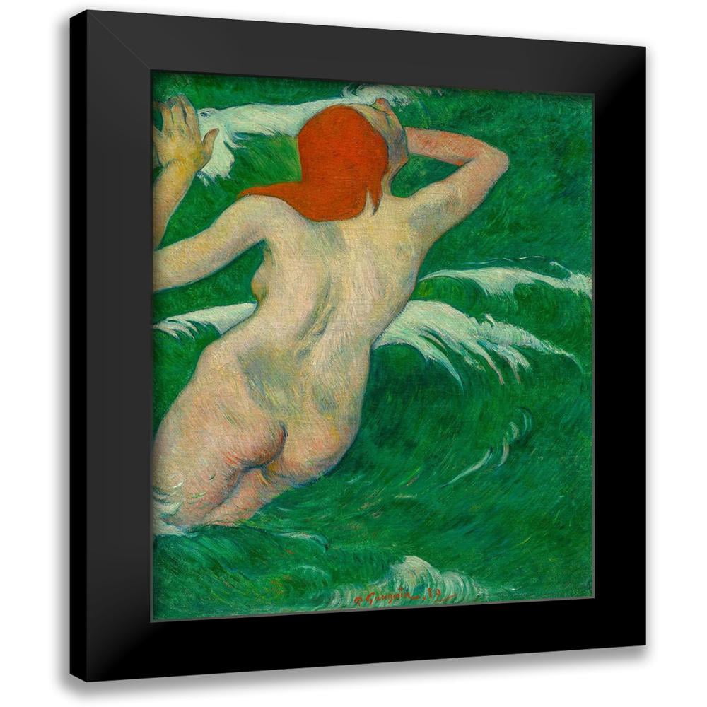 Gauguin, Paul 12x14 Black Modern Framed Museum Art Print Titled - In the Waves Dans les Vagues