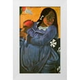 thumbnail image 1 of Gauguin, Paul 13x18 White Modern Wood Framed Museum Art Print Titled - Woman With Mango, 1 of 4