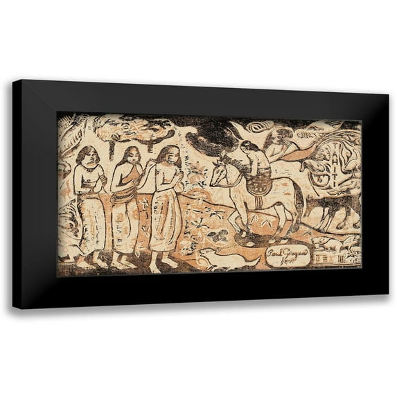 Gauguin, Paul 14x10 Black Modern Framed Museum Art Print Titled - Change of Residence, from the Suite of Late Wood-Block Prints