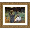 thumbnail image 1 of Gauguin, Paul 14x12 Gold Ornate Wood Framed with Double Matting Museum Art Print Titled - Gathering Fruit, 1 of 4