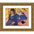 thumbnail image 1 of Gauguin, Paul 14x12 Gold Ornate Wood Framed with Double Matting Museum Art Print Titled - Portrait Of Two Children, 1 of 4
