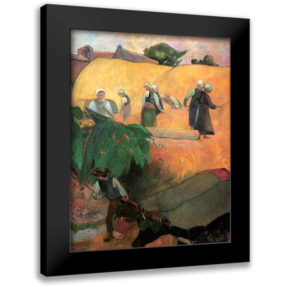 Gauguin, Paul 15x18 Black Modern Framed Museum Art Print Titled - Haymaking In Brittany
