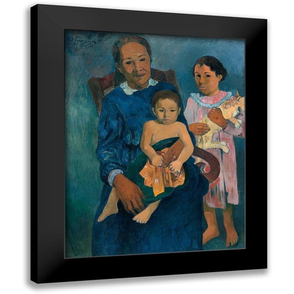 Gauguin, Paul 15x18 Black Modern Framed Museum Art Print Titled - Polynesian Woman with Children
