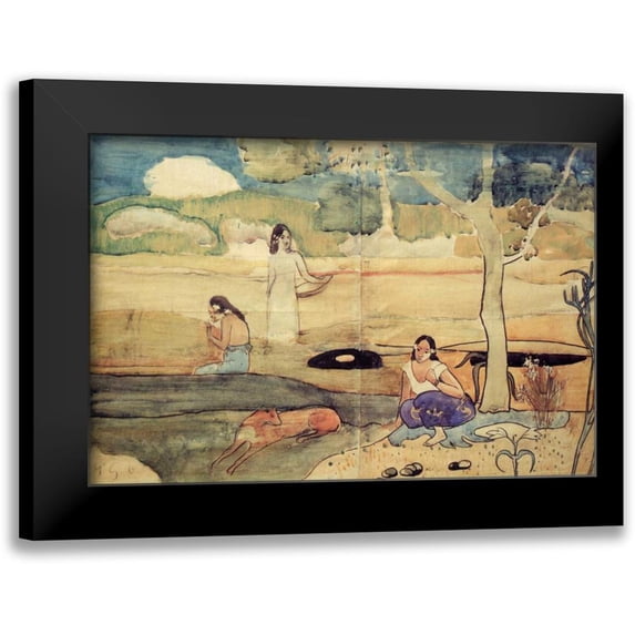 Gauguin, Paul 18x13 Black Modern Framed Museum Art Print Titled - Tahitian Scene