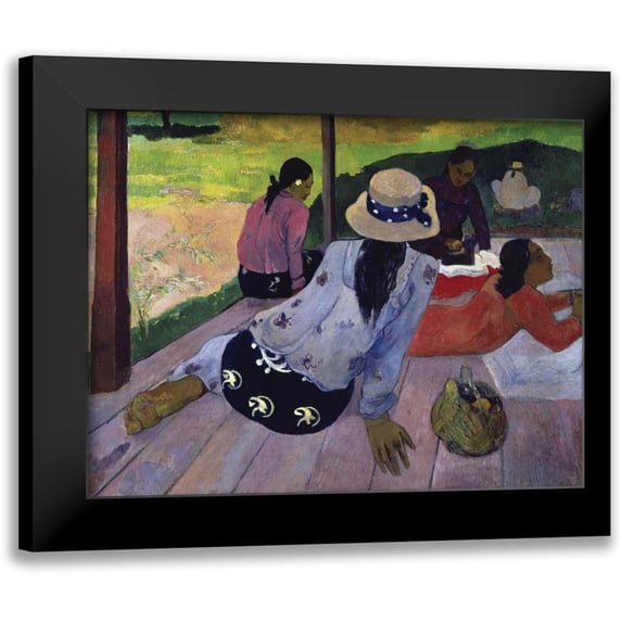 Gauguin, Paul 18x15 Black Modern Framed Museum Art Print Titled - The Nap - La Siesta