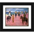 thumbnail image 1 of Gauguin, Paul 18x15 Black Ornate Wood Framed with Double Matting Museum Art Print Titled - Riders On The Beach 1902, 1 of 4