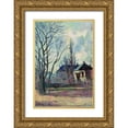 thumbnail image 1 of Gauguin, Paul 18x24 Gold Ornate Wood Framed with Double Matting Museum Art Print Titled - Winter Landscape at Copenhagen, 1 of 4