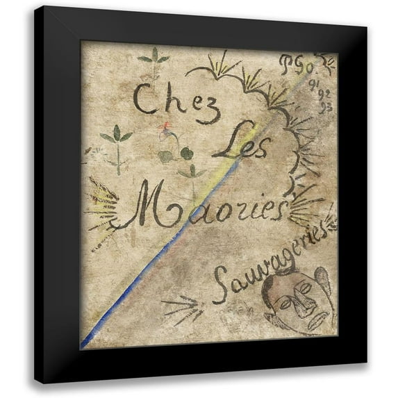 Gauguin, Paul 20x24 Black Modern Framed Museum Art Print Titled - Chez les Maories: Sauvageries (At Home with the Maori: Savage Things)