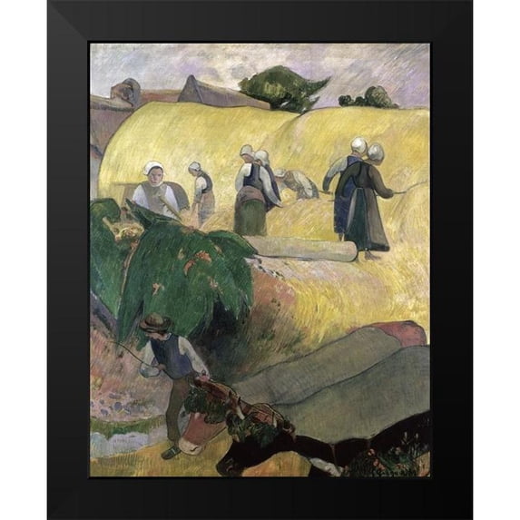 Gauguin, Paul 20x24 Black Modern Framed Museum Art Print Titled - Haystacks