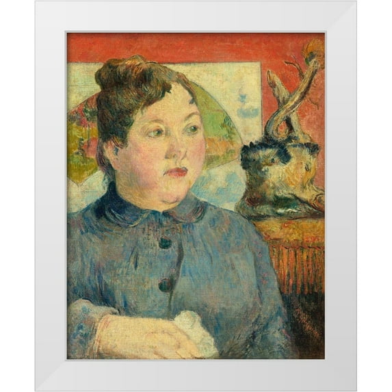 Gauguin, Paul 20x24 White Modern Wood Framed Museum Art Print Titled - Madame Alexandre Kohler