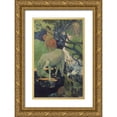 thumbnail image 1 of Gauguin, Paul 22x32 Gold Ornate Wood Framed with Double Matting Museum Art Print Titled - The White Horse, 1 of 4