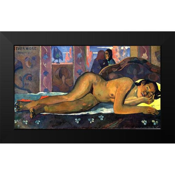Gauguin, Paul 24x15 Black Modern Framed Museum Art Print Titled - Nevermore