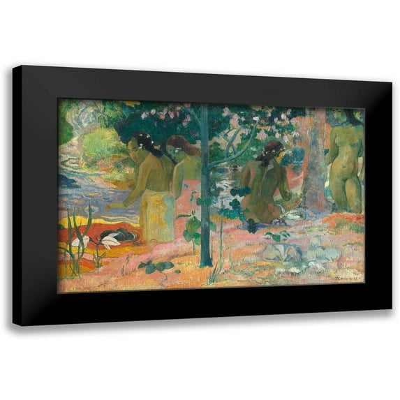 Gauguin, Paul 24x17 Black Modern Framed Museum Art Print Titled - The Bathers