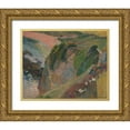 thumbnail image 1 of Gauguin, Paul 24x20 Gold Ornate Wood Framed with Double Matting Museum Art Print Titled - The Flageolet Player on the Cliff, 1 of 4