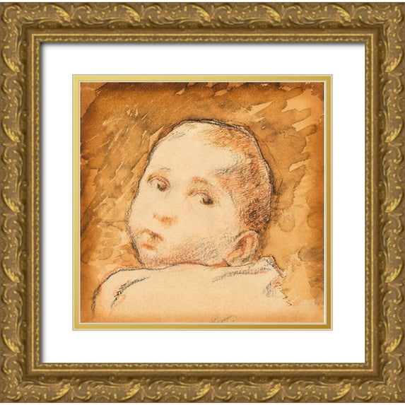 Gauguin, Paul 26x26 Gold Ornate Wood Framed with Double Matting Museum Art Print Titled - Jean Rene Gauguin