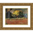 thumbnail image 1 of Gauguin, Paul 32x24 Gold Ornate Wood Framed with Double Matting Museum Art Print Titled - At the Foot of a Mountain - Fatata Te Moua, 1 of 4