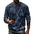 thumbnail image 1 of Gaukiv Long Sleeve Tops for Men Camo Print Waffle Knit Crew Neck Breathable Shirts Layer Blouses Dark Blue 4XL, 1 of 5
