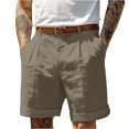 thumbnail image 1 of Gaukiv Men's Pleated Shorts Lightweight Casual Beach Bottoms Khaki 3XL, 1 of 4